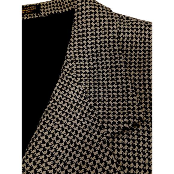 Oscar De La Renta Houndstooth Blazer Sz 48 Brown Wool Sportscoat Classy Designer - Picture 6 of 16